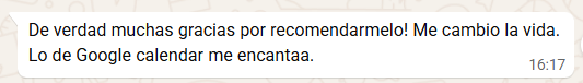 Mensaje de un médico agradeciendo la recomendación de Suelta Doc